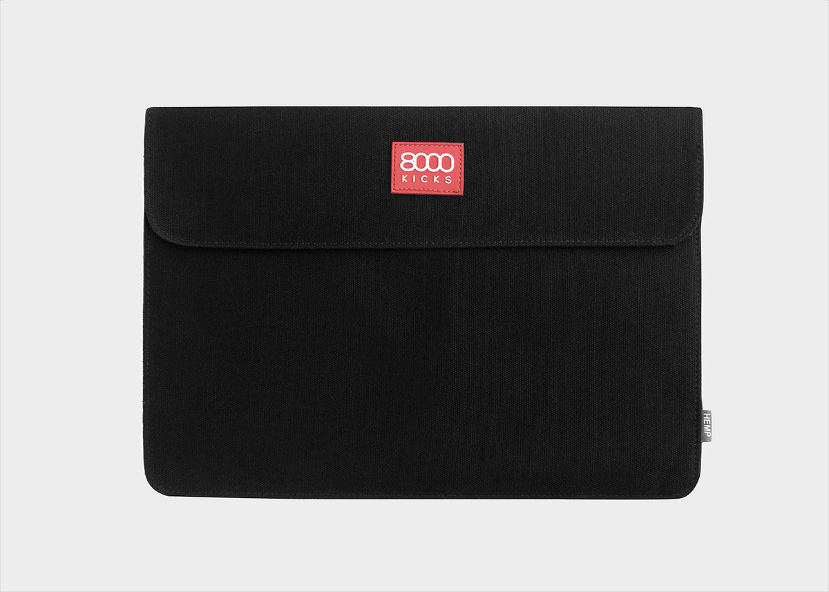 Laptop case in Black hemp