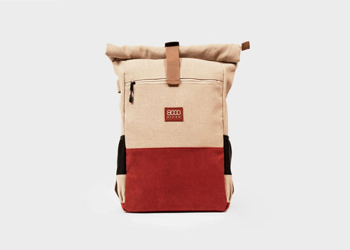 <tc>Alltäglicher Rucksack in Beige und Rot</tc>